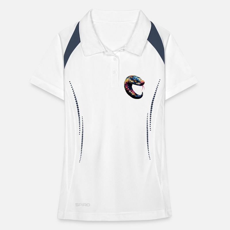 serpent, python, cobra, serpent à sonnettes, serpents Polo respirant Femme