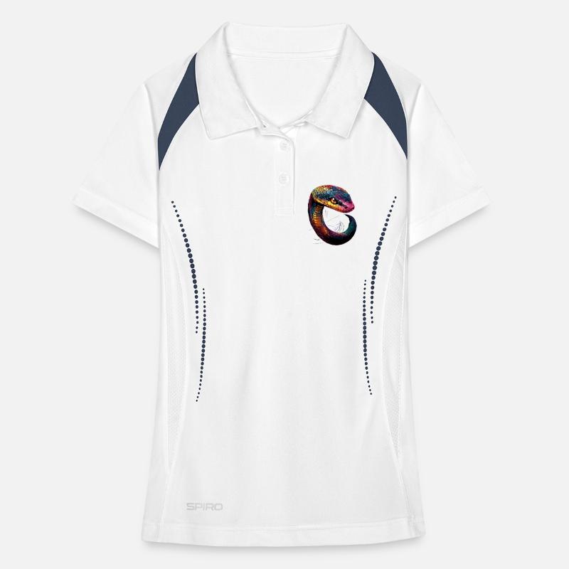 Schlange Python Kobra Klapperschlange Schlangen Frauen Polo atmungsaktiv