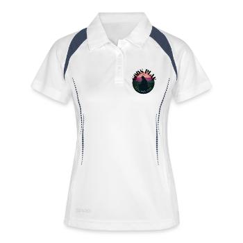 Le plan de Dieu – La foi, l’espérance, l’amour | Rétro chrétien - Polo respirant Femme - blanc/marine - Devant
