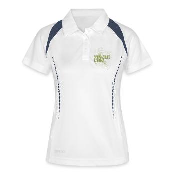 Jungle Leaf Adventure Design - Women's Polo breathable - white/navy - Front