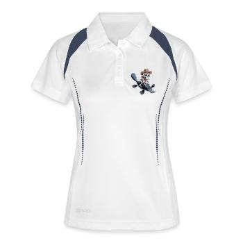 Squelette avec chapeau de cow-boy sur ornithorynque ornithorynque - Polo respirant Femme - blanc/marine - Devant
