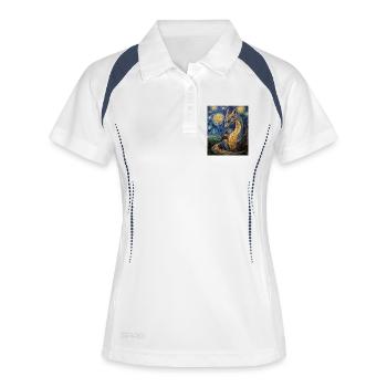 Drache Drachen Dragon Style Van Gogh Nuit étoilée - Polo respirant Femme - blanc/marine - Devant