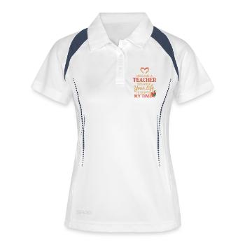 Ich bin Lehrerin geworden, weil dein Leben meine Z - Frauen Polo atmungsaktiv - Weiß/Navy - Vorne