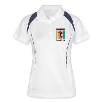 Volleyball Trainer Geschenke Volleyballspieler - Frauen Polo atmungsaktiv - Weiß/Navy - Vorne