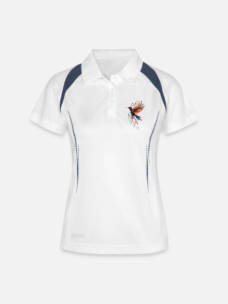 Colibri Colibri Colibri Oiseau Colibris Colibri mignon - Polo respirant Femme - blanc/marine