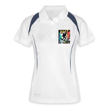 2012 SKAETER Né dans la meilleure année - Polo respirant Femme - blanc/marine - Devant