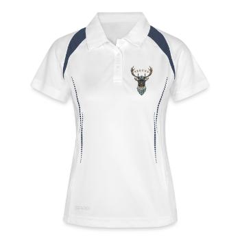 Alpen Hirsch Servus Hirschgeantler Tracht Oktober - Women's Polo breathable - white/navy - Front
