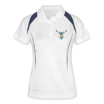 Alpen Hirsch Servus Hirschgeantler Tracht Oktober - Women's Polo breathable - white/navy - Front