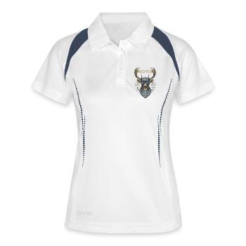 Alpen Hirsch Servus Hirschgeantler Tracht Oktober - Polo respirant Femme - blanc/marine - Devant