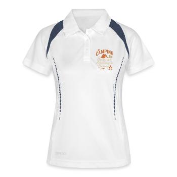 Camping Weil Erwachsensein langweilig ist - Frauen Polo atmungsaktiv - Weiß/Navy - Vorne