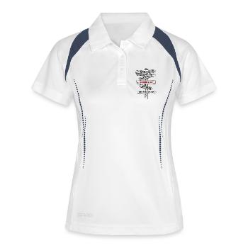 Hohenfelde Ostseebad Urlaub Ostsee Ostholstein				 - Frauen Polo atmungsaktiv - Weiß/Navy - Vorne