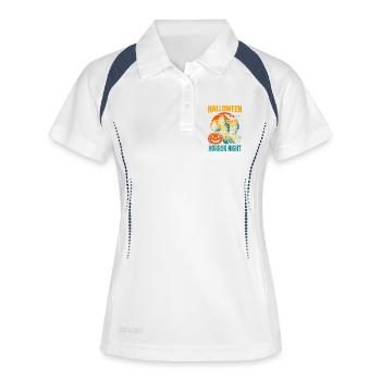 Nuit d’horreur d’Halloween - Polo respirant Femme - blanc/marine - Devant