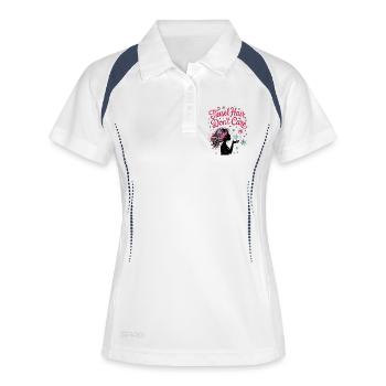 Lametta Haare kümmern sich nicht darum - Frauen Polo atmungsaktiv - Weiß/Navy - Vorne