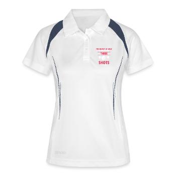 The Secret of Golf Turn 3 Into 2 Funny Strategy - Frauen Polo atmungsaktiv - Weiß/Navy - Vorne