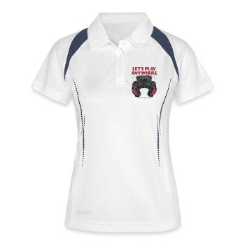 Design Rétro Pour Gamers - Polo respirant Femme - blanc/marine - Devant