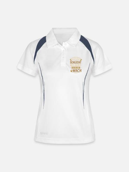 Je ne suis pas de mauvaise humeur, je suis juste réveillé - Polo respirant Femme - blanc/marine