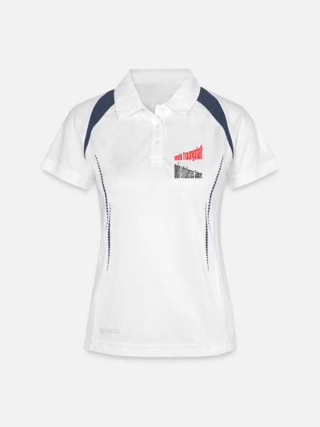 Mein Gehalt – humoristisches Typografie-Design - Women's Polo breathable - white/navy