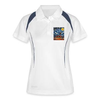 Kangeru Australia Van Gogh Style Starry Night - Women's Polo breathable - white/navy - Front