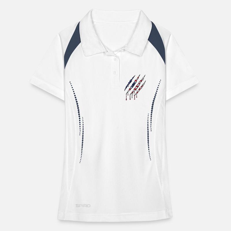 Scratch USA Flag Scratch Trace Women's Polo breathable