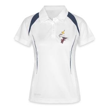 Abenteuer Affe - Frauen Polo atmungsaktiv - Weiß/Navy - Vorne