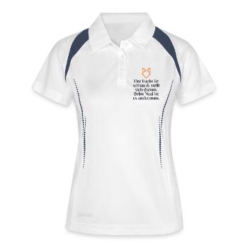 STATEMENT GEGEN RECHTS - Frauen Polo atmungsaktiv - Weiß/Navy - Vorne