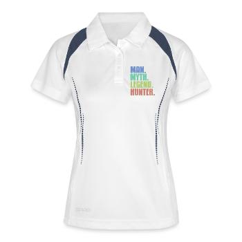 Epic Hunter Outdoorsman Humor for Legendary Men - Frauen Polo atmungsaktiv - Weiß/Navy - Vorne