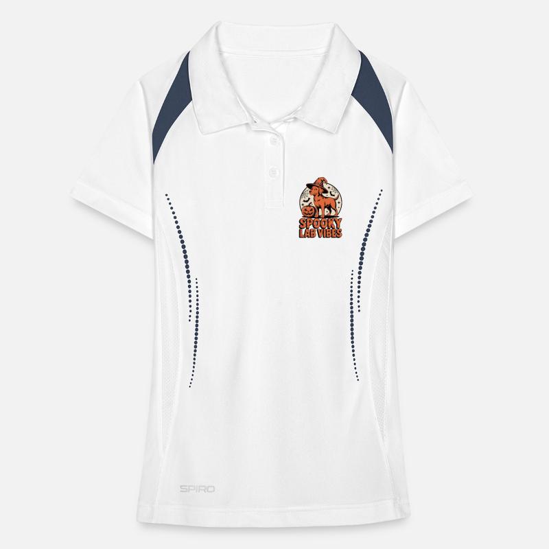 Spooky Foxred Labrador Halloween Women's Polo breathable