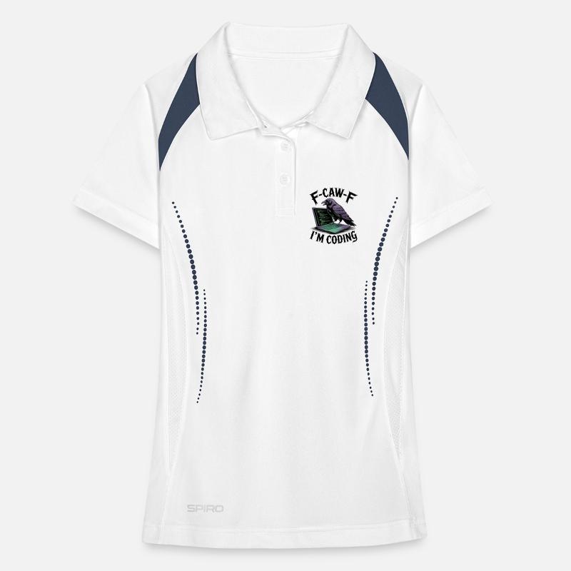 RabenCoder: Code Raven on the laptop Women's Polo breathable