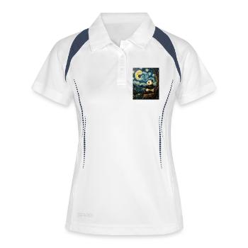 Panda Bear Van Gogh Style Starry Night - Women's Polo breathable - white/navy - Front