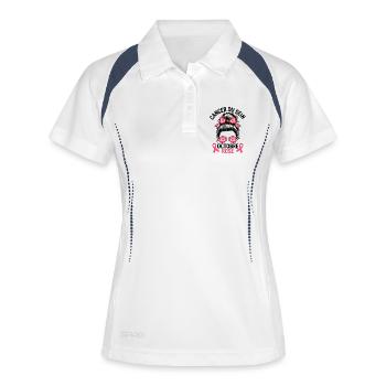 Octobre Rose Ruban Sensibilisation femine - Polo respirant Femme - blanc/marine - Devant