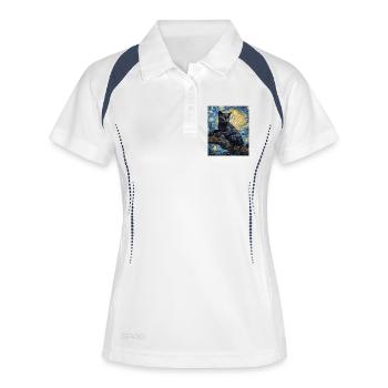 Panther Van Gogh Style Starry Night - Women's Polo breathable - white/navy - Front