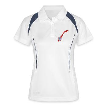 Norvège Vacances Nature Cadeau - Polo respirant Femme - blanc/marine - Devant
