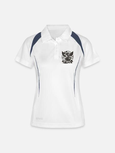 Chinese Thunder God Winged Demon Warrior - Women's Polo breathable - white/navy
