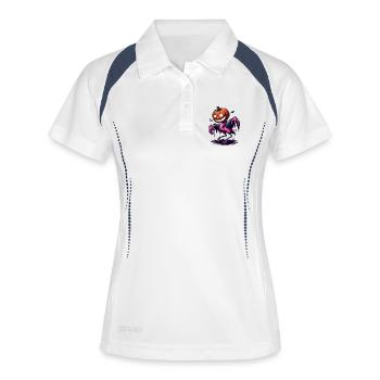 Fantaisiste Halloween Flamant Costume Zombie Citrouille - Polo respirant Femme - blanc/marine - Devant
