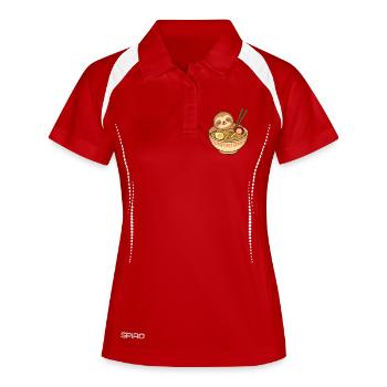 Ramen Sommeil Paresseux - Polo respirant Femme - blanc/marine - Devant