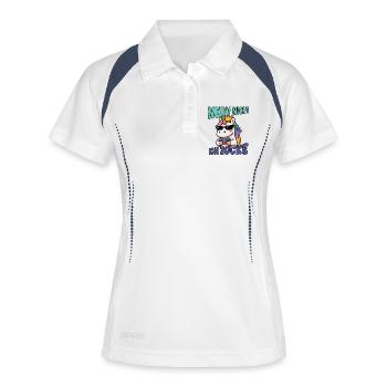 Einhorn gaming - nerv nicht ich zocke - Frauen Polo atmungsaktiv - Weiß/Navy - Vorne