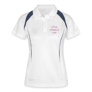 Je cuisine de la nostalgie dans la soupe - Polo respirant Femme - blanc/marine - Devant