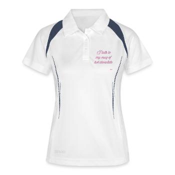 Tasse heiße Schokolade - Frauen Polo atmungsaktiv - Weiß/Navy - Vorne