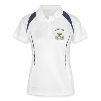 Chemise haute en matcha – faible en chemise dramatique pour Teeliebhab - Polo respirant Femme - blanc/marine - Devant