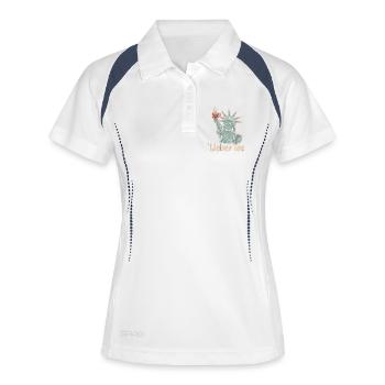 Lieber Tee Liberty Design - Frauen Polo atmungsaktiv - Weiß/Navy - Vorne