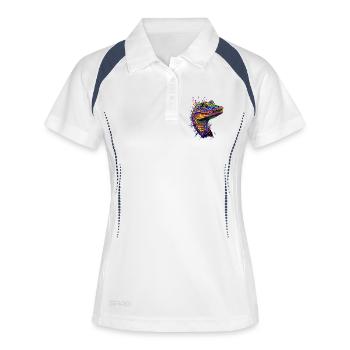 Caïman Crocodile Alligator Reptiles Crocodile Caïmans - Polo respirant Femme - blanc/marine - Devant