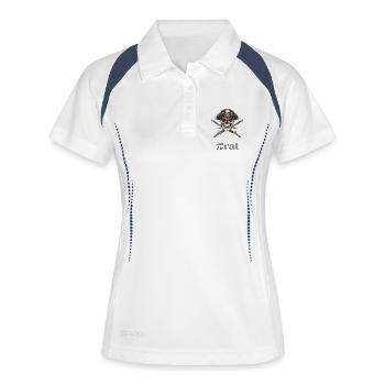 Nerd Pirate – Les esprits intelligents détournent mieux - Polo respirant Femme - blanc/marine - Devant