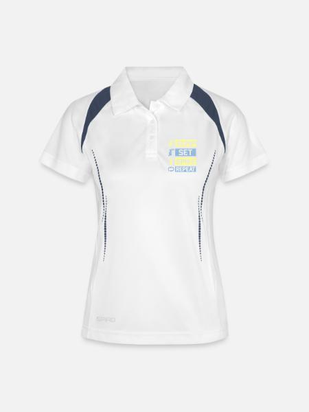 Bump Set Spike Repeat Volleyball - Women's Polo breathable - white/navy