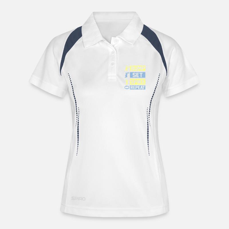 Bump Set Spike Repeat Volleyball - Women's Polo breathable - white/navy