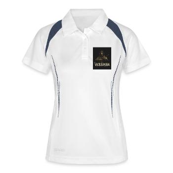 Violinman Dunkle Geigenkraft - Frauen Polo atmungsaktiv - Weiß/Navy - Vorne