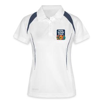Papa Super Cool - Fête des Pères - Anniversaire - Polo respirant Femme - blanc/marine - Devant