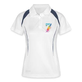 Rainbow7 Splash Design - Women's Polo breathable - white/navy - Front