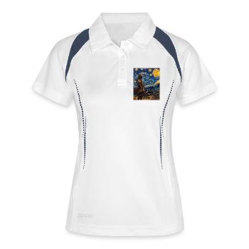 Samurai Japan Van Gogh Style Starry Night - Women's Polo breathable - white/navy - Front