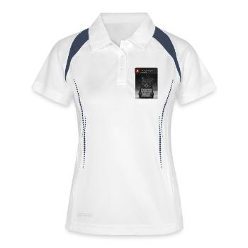 Cat a un message pour vous - Funnier - Polo respirant Femme - blanc/marine - Devant