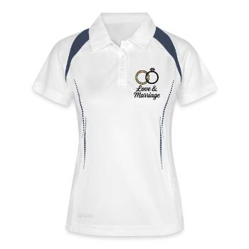 Alliances Amour et Mariage - Love & Marriage - Polo respirant Femme - blanc/marine - Devant